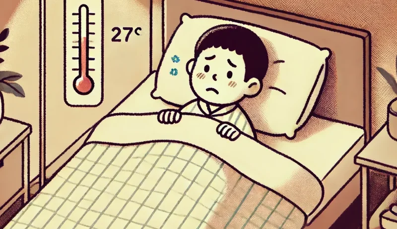 室温が27度だと眠れない？